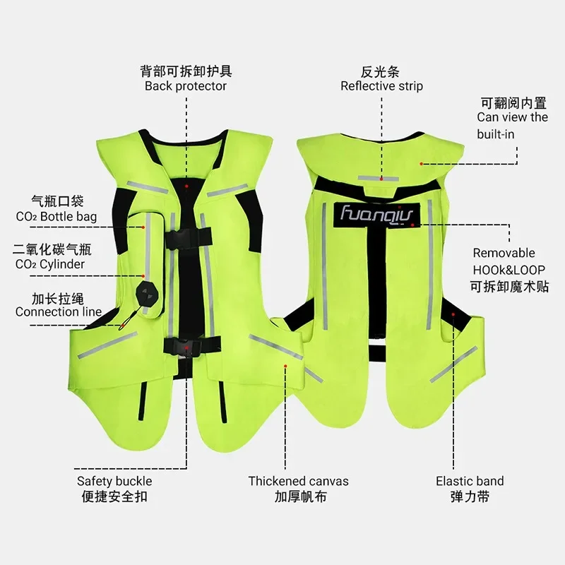 New Motorcycle Airbag Vest Reflective Motorcycle Life Vest Safety Motorcross Racing Airbag West System Ce Protector