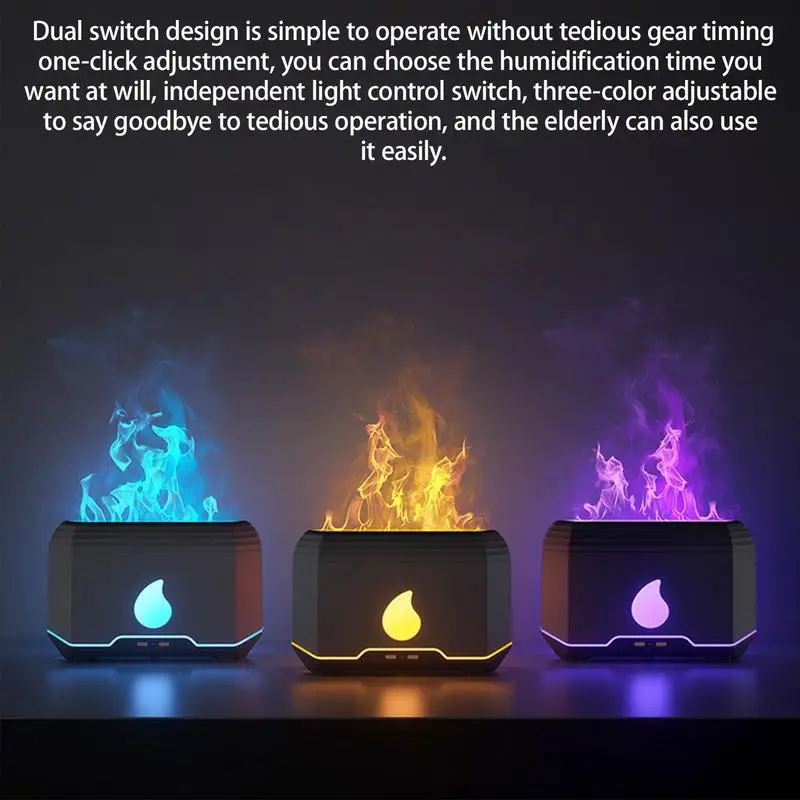 Mist Humidifier For Bedroom Simulation Flame Mist Humidifiers Atomization Design Flame Humidifier Diffuser For Bedroom Living