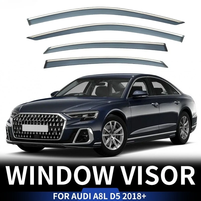 

Side Window Deflectors Outside Sun Visor Rain Guards Weather Shield Window Shelters for AUDI A8L D5 D4 Window Visor