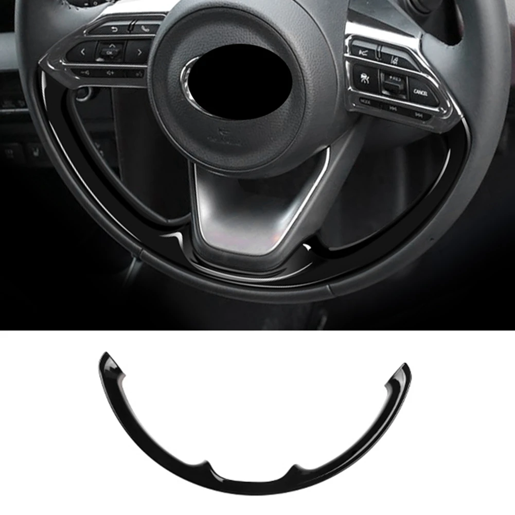 Car Glossy Black Steering Wheel Panel Cover Trim Decoration Sticker for Aqua Yaris Sienta 2022+