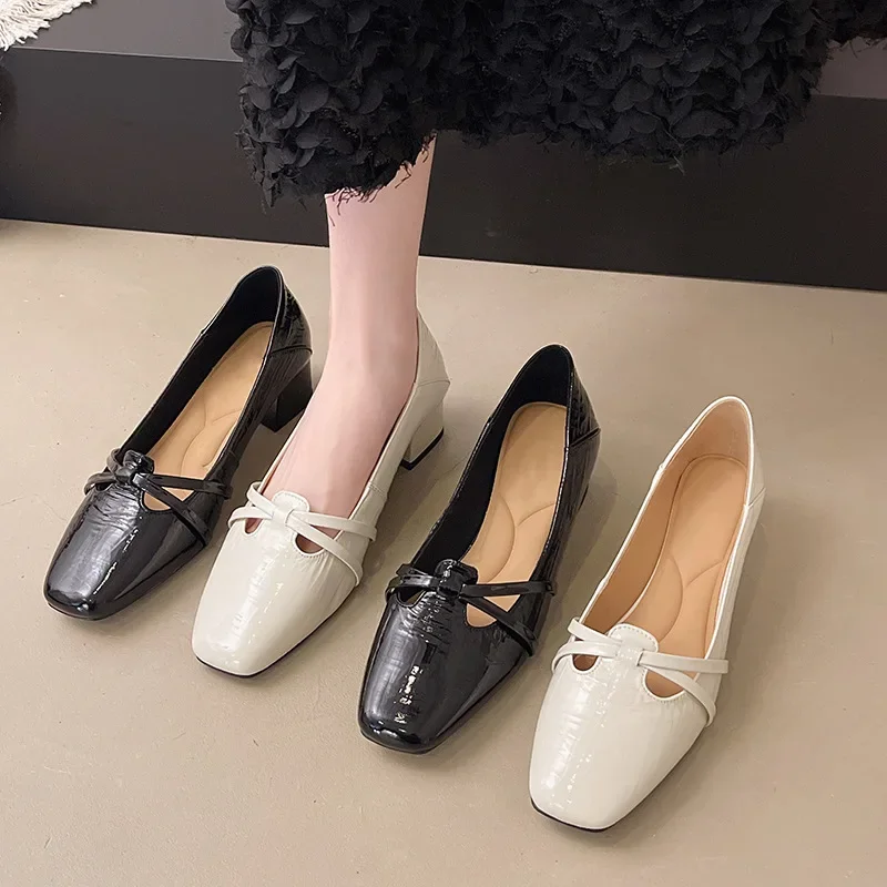 

Hot Seller Square Toe Heels Women's Mary Jane Shoes Summer Sandals 2025 New Lolita Shoes Fashion Dress Heels Mujer Zapatos