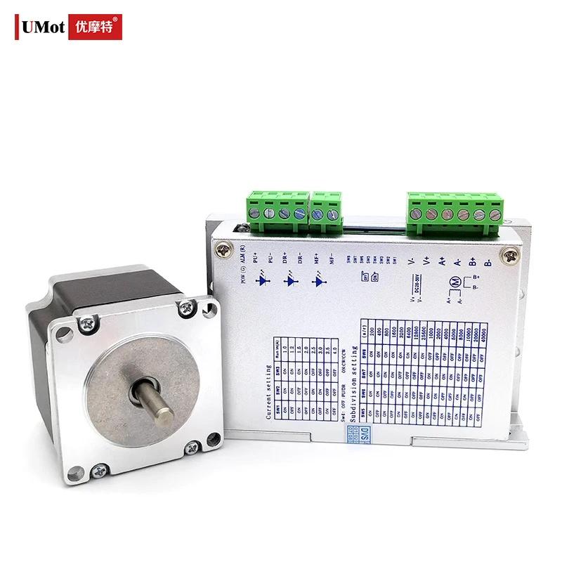 UMOT DC/AC 2Phrase/3Phrase Split Type Pulse+direction,IO Control Hybrid Stepper Driver for Nema8 11 14 17 23 24 34 Stepper Motor
