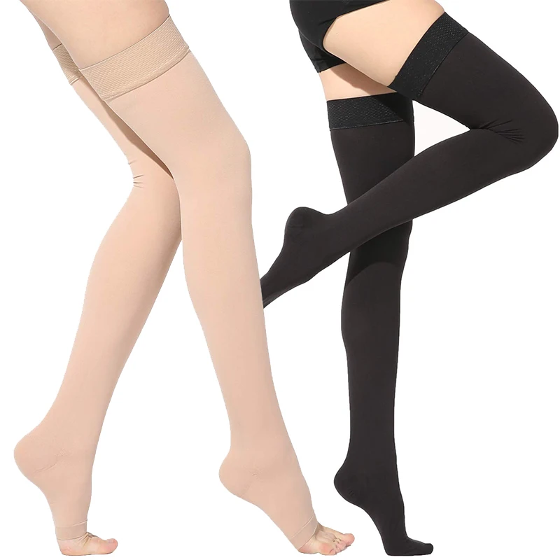 

1pair 20-30mmHg Medical Compression Stockings Thigh Elastic Nursing Socks for Varicose Veins Edema Swelling Plus Size S-XXL