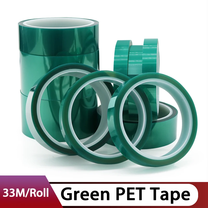 Green PET Film Tape 3mm ~ 100mm High Temperature Heat Resistant PCB Solder SMT Plating Shield Insulation Protection tapes strips