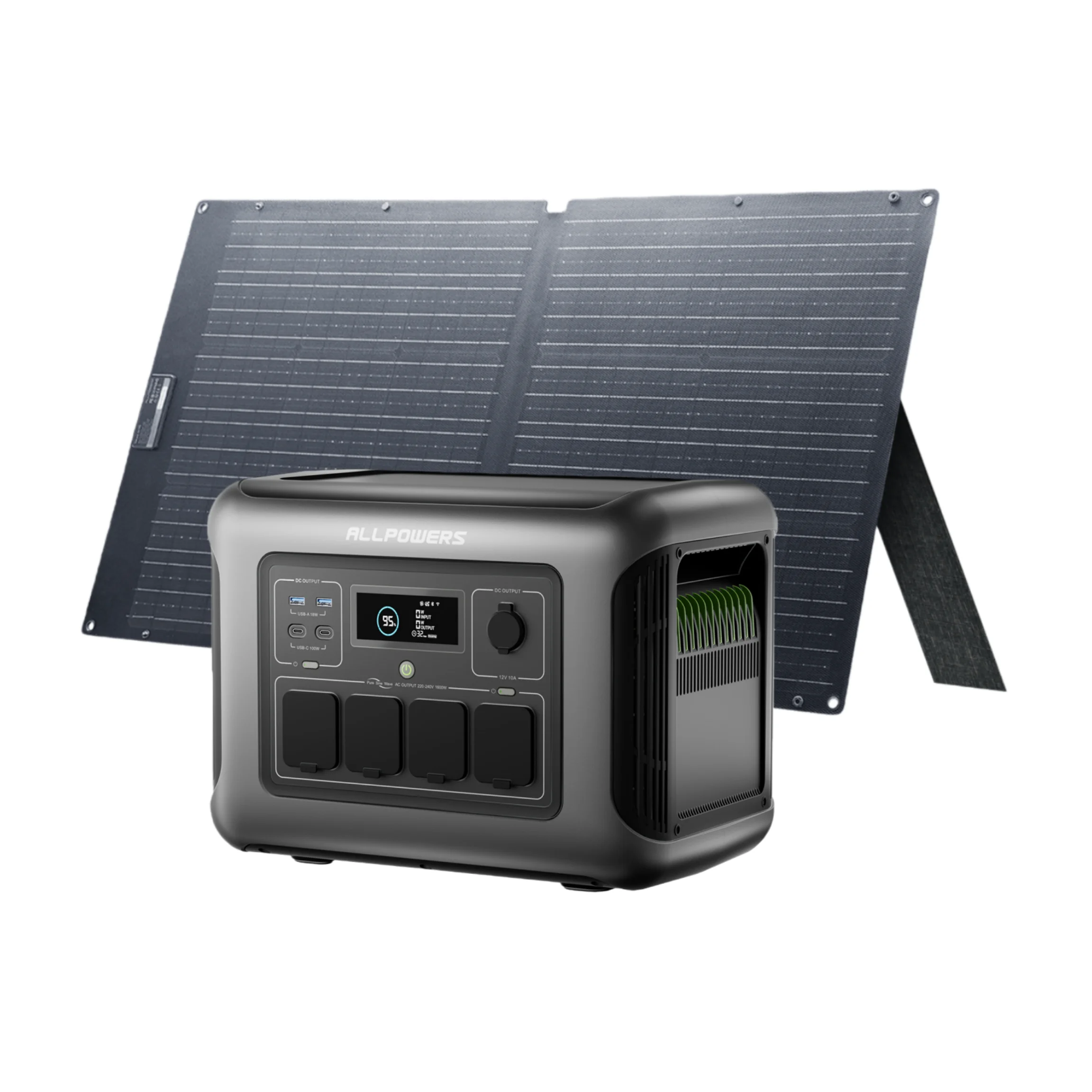 ALLPOWERS R1500 LITE Tragbare Powerstation 1056Wh LiFePO4-Akku Solargenerator mit Solarpanel 100W 200W für Outdoor und Wohnmobile