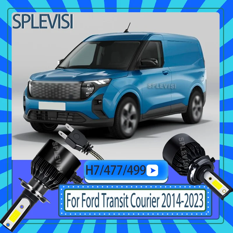 

2x 12v 60W Night Driving LED Car Headlamp Low Dipped Beam Bulbs For Ford Transit Courier 2014 2015 2016 2017 2018 2019 2020-2023