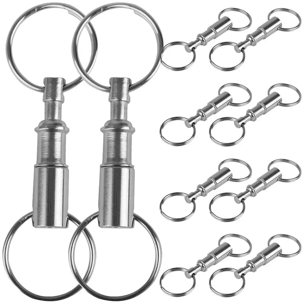 

10 Pcs Detachable Key Ring Chain Lock Dual LED Accessories Pull Apart Accessory with 2 Split