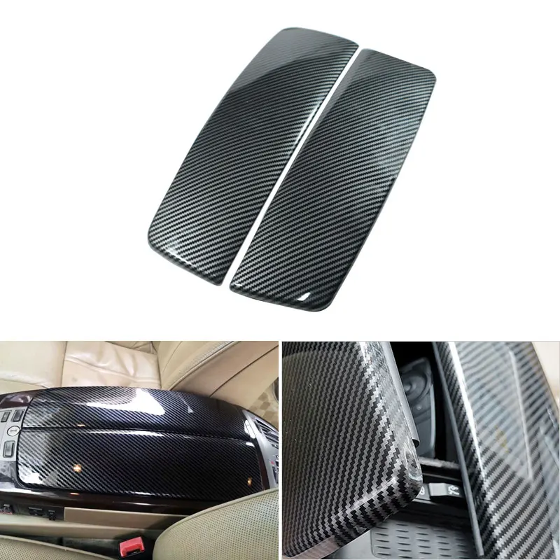 Car Carbon Fiber Texture Center Console Armrest Box Pad Protection Cover For BMW 7 Series E66 2002 2003 2004 2005 2006 2007 2008