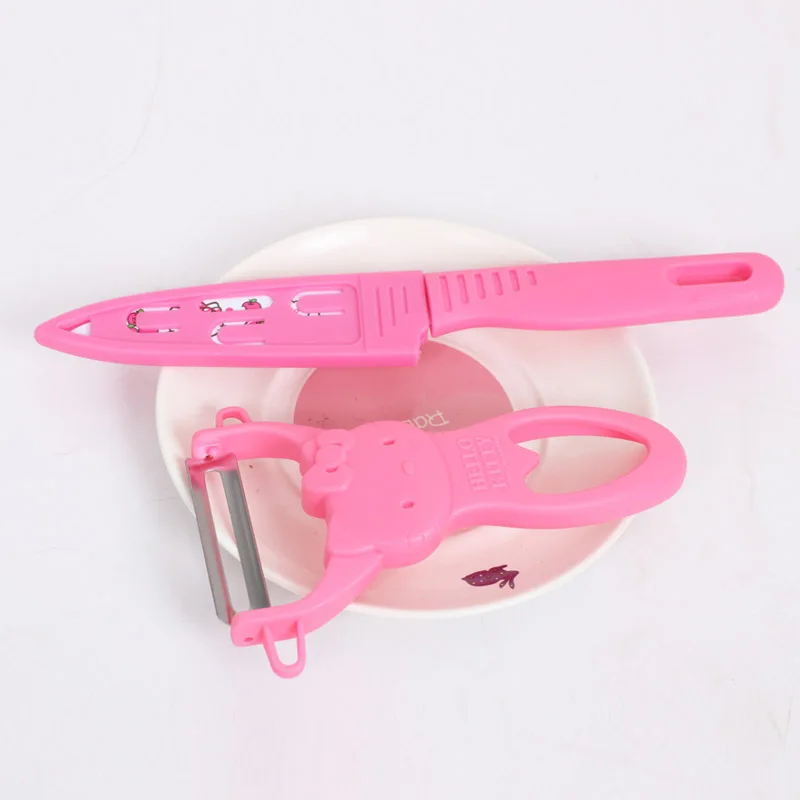 Hello Kitty Knife Set Multi-functional Knife Cute Fruit Knife Dormitory Home Students Carry Paring Knife Kitchen Supplies Gift