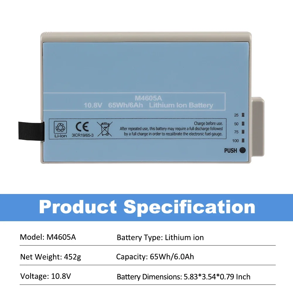 M4605A Battery For IntelliVue MP20 MP30 MP40  MP5 MP50 MP70 M8001A M8002A MX400  MX450  MX500 MX550 FM20 FM30