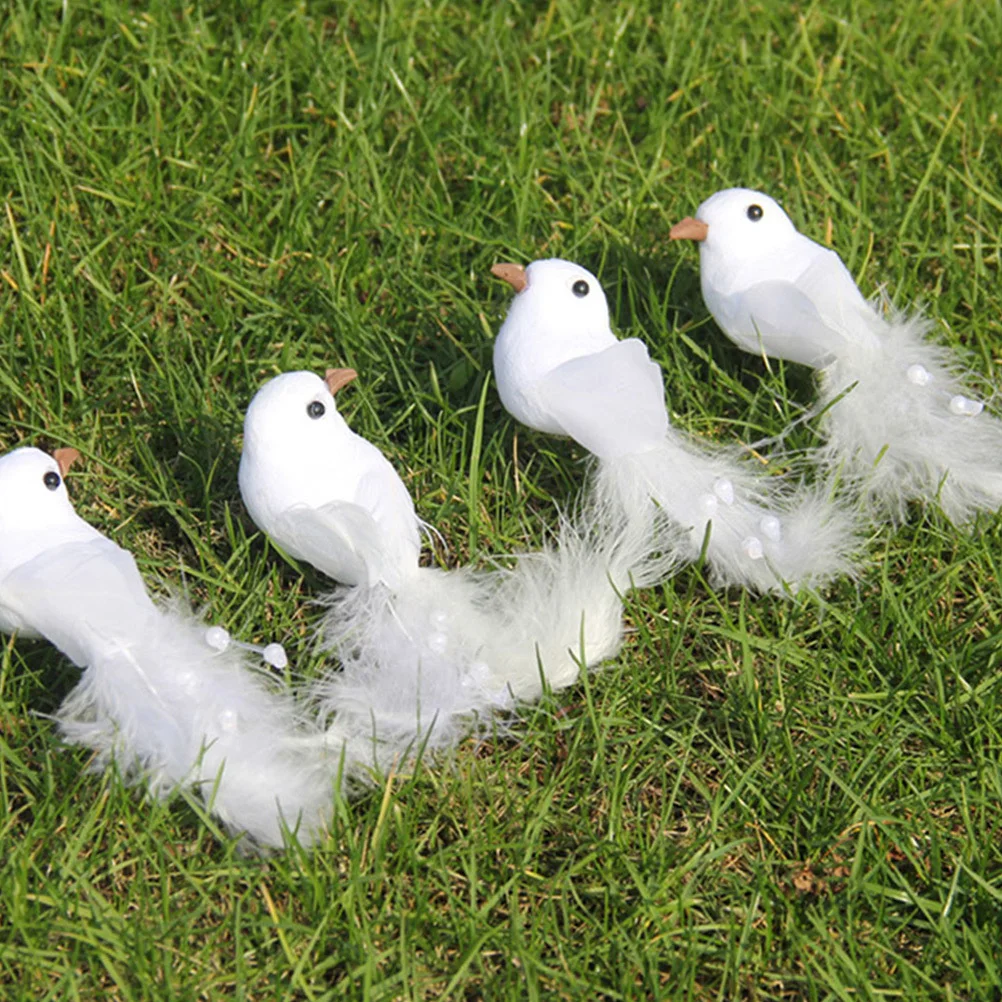 

6Pcs Lifelike Simulation Birds Artificial Decor Clip-on for Wedding Easter Party Garden Home Photo Prop Seasonal Displays