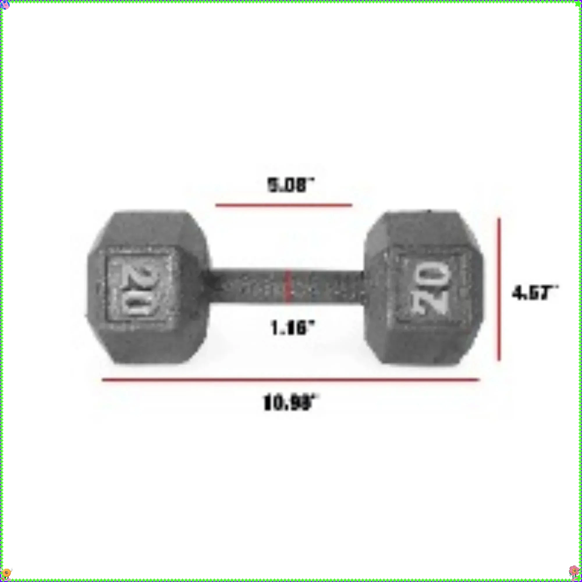 20lb Hex Hantel für Heim-Fitnessstudio, Krafttraining, Fitnessgeräte für Männer und Frauen