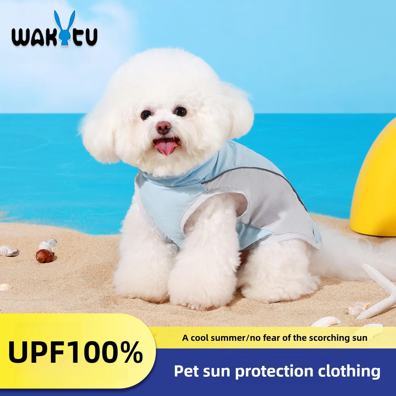 

Wakytu Dog Sun Protection Clothes Summer Clothes UPF100% Breathable Thin Schnauzer Bichon Teddy Pet Vest