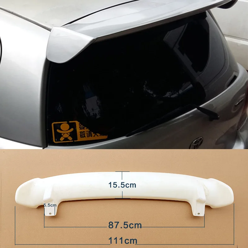 Rear Spoiler For Toyota Yaris 2019 Hatchback 2007-2018 Glossy Black Trunk Lid Roof Wing ABS Material Accessories