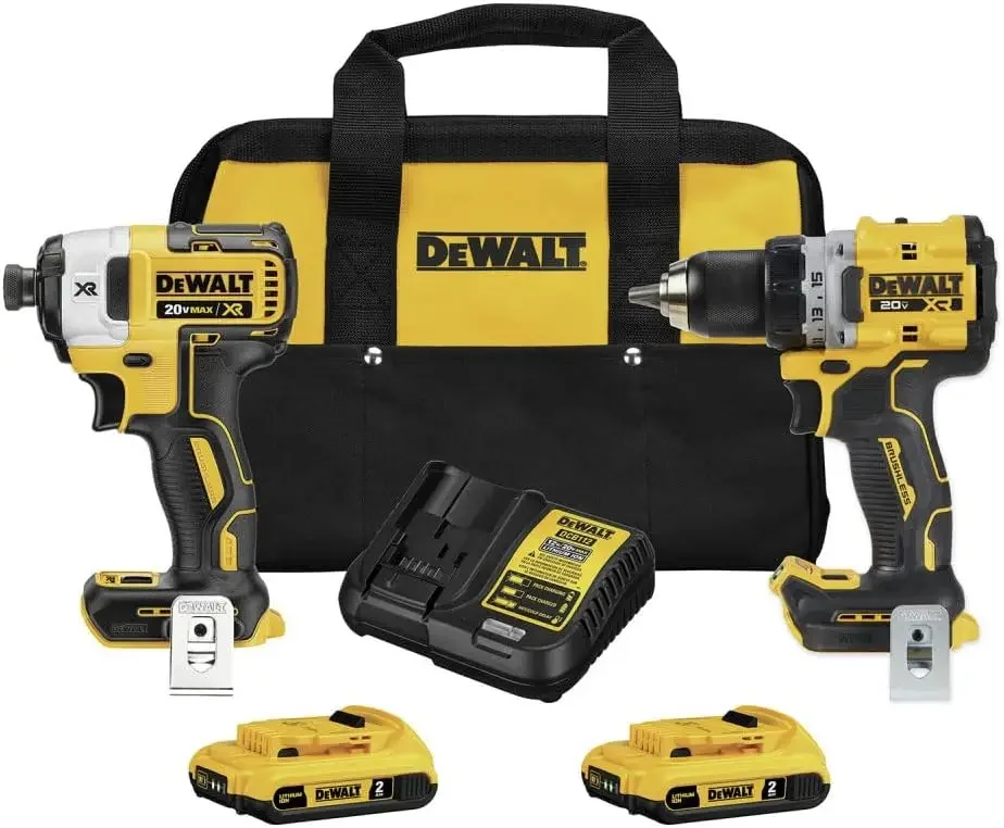 

DEWALT 20V MAX* XR Cordless 1/2 in. Drill/Driver and 1/4 in. Impact Driver Kit with (2) 2Ah Batteries & Charger (DCK248D2)