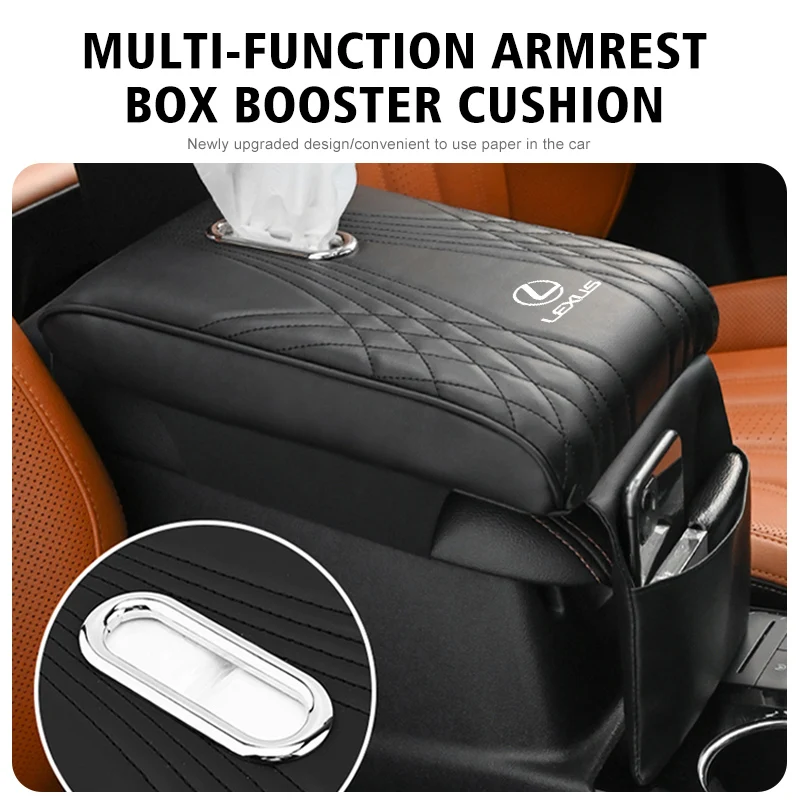 Car Multifunction Armrest Box Cushion Booster Pouch Storage Bag For Lexus ES350 IS250 IS460 IS220h IS300 LX570 UX250h ES GS