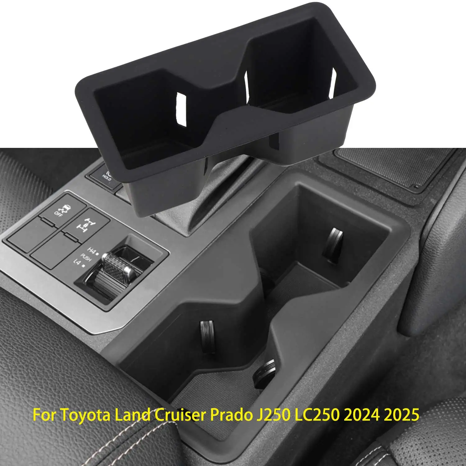 

For Toyota Land Cruiser Prado J250 LC250 2024 2025 Car Silicone Armrest Storage Box Water Cup Holder Interior Accessories