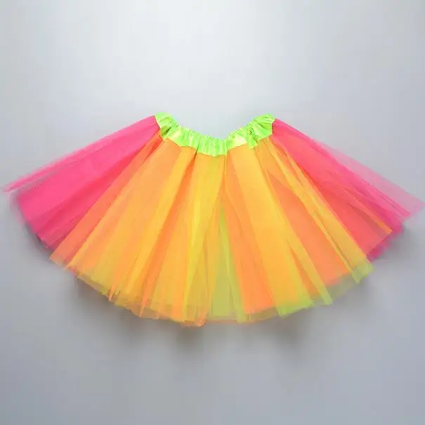 Rok Tutu pendek transparan sekitar 40cm 30cm, rok balet multiwarna, Rok kain Tule wanita elastis 3 lapis