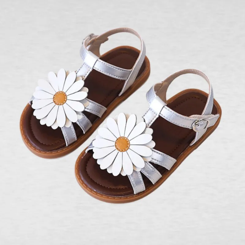

Kids Floral Strap Sandals Girls 2026 Summer Non-slip Soft Sole Toddler Beach Shoes Princess Classic Kids Party Wedding Shoes22-