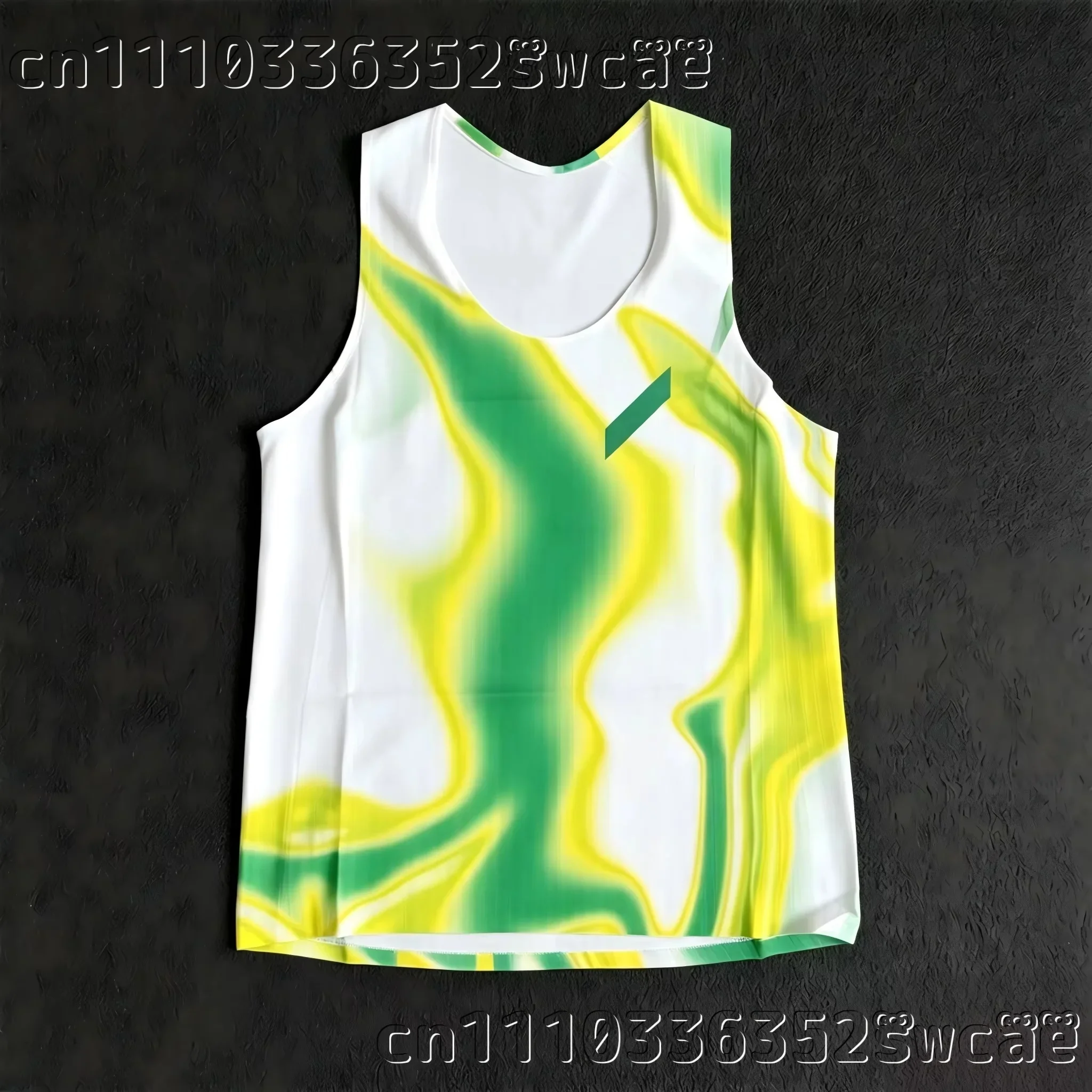 Wellenmuster-Lauf-Tanktop, atmungsaktives Mesh-Sportshirt, ärmelloses Shirt für Fitness, Marathon-Training, Familien-Set – Detail 16