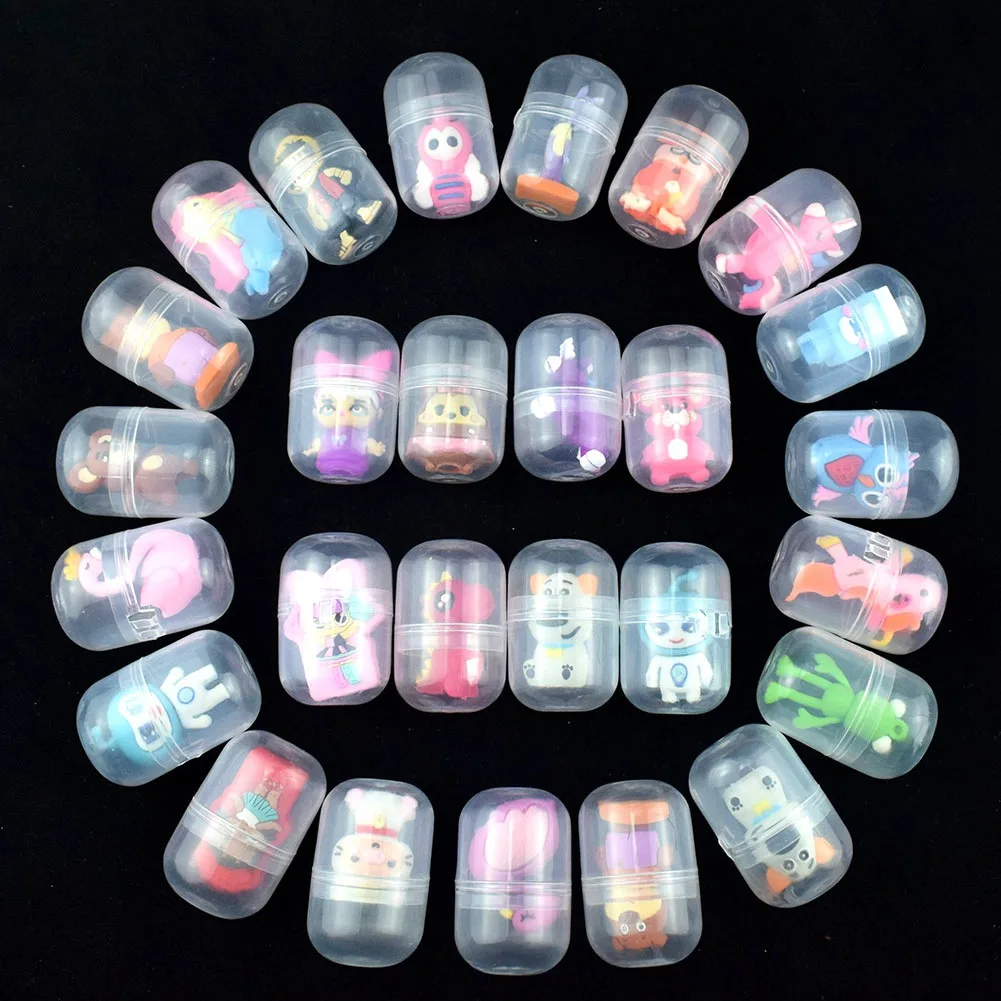 

6PCS 32mm Transparent Capsule Ball Mini Little Animal Toys Gift Capsule Toys For Vending Machine Surprised Small Gift For kids