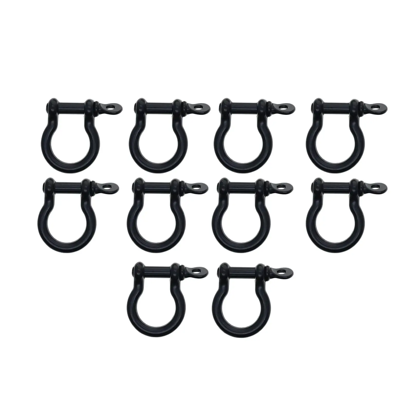 Boucles en fer à cheval en métal, chaîne de clé, cerceau en métal, anneaux en D de verrouillage, manille d'arc pour sacs à dos, sangles de sac à main, PmotCraft, 10 pièces