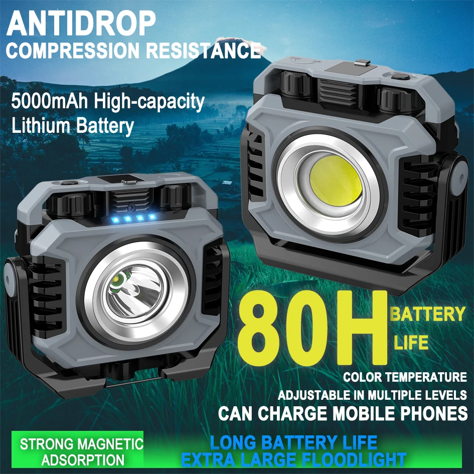 LiitoKala LF-786 Portable strong endurance charging electromagnetic suction bright work light