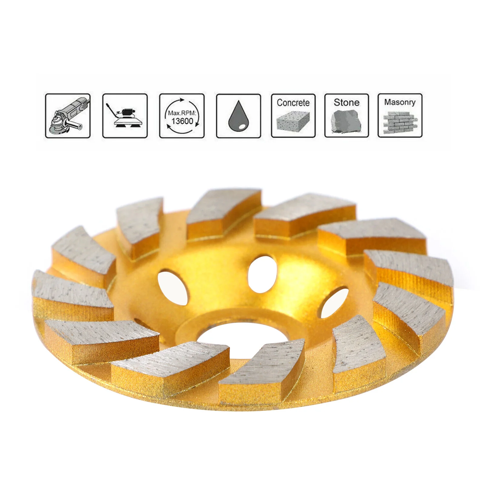 Disco de amoladora angular de muela de segmento de 4 pulgadas para granito, piedra, mármol, mampostería, amoladora angular de corte de hormigón