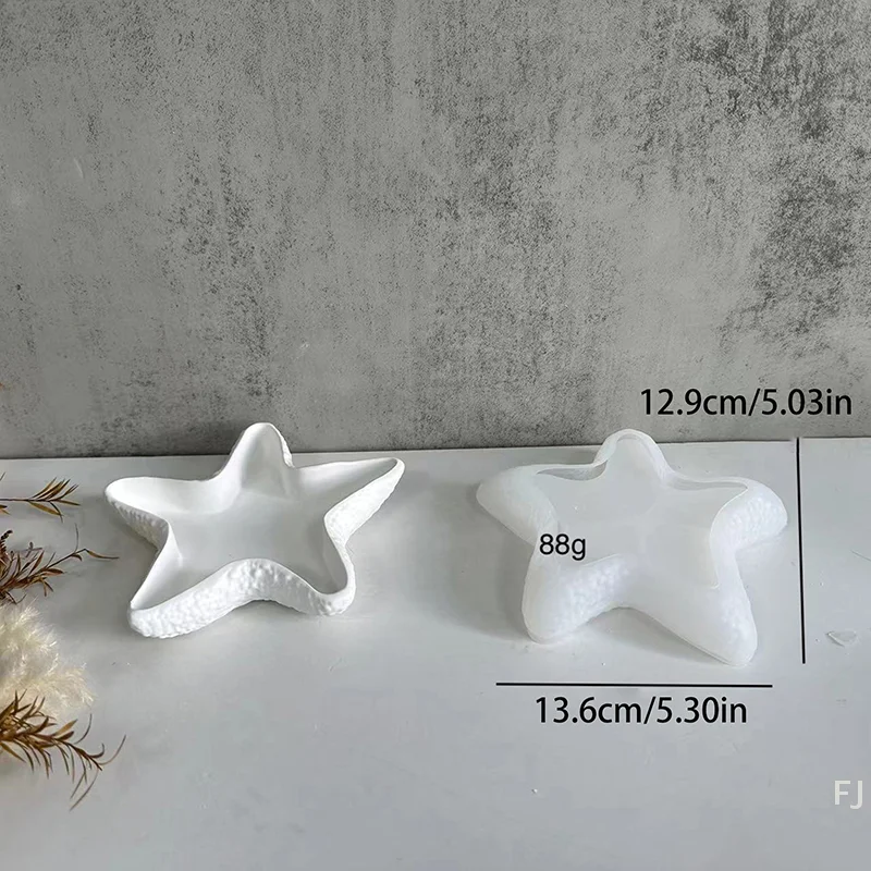 [YU]Starfish Dish Silicone Mold Starfish Jewelry Storage Tray Plate Plaster Drop Mold Flowerpot Molds Craft Decoration