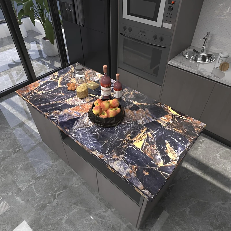 55cm Width Vinyl Wall Stickers Waterproof Marble Self Adhesive Wallpaper Contact Paper For Kitchen Decorative Film Home Decor