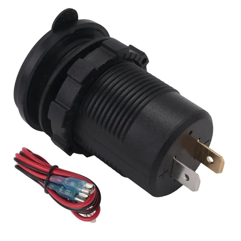 Leading-USB Outlet For Laptop USB C Car Socket Black Multi Port Outlet Waterproof Adapter For Car Boat Truck