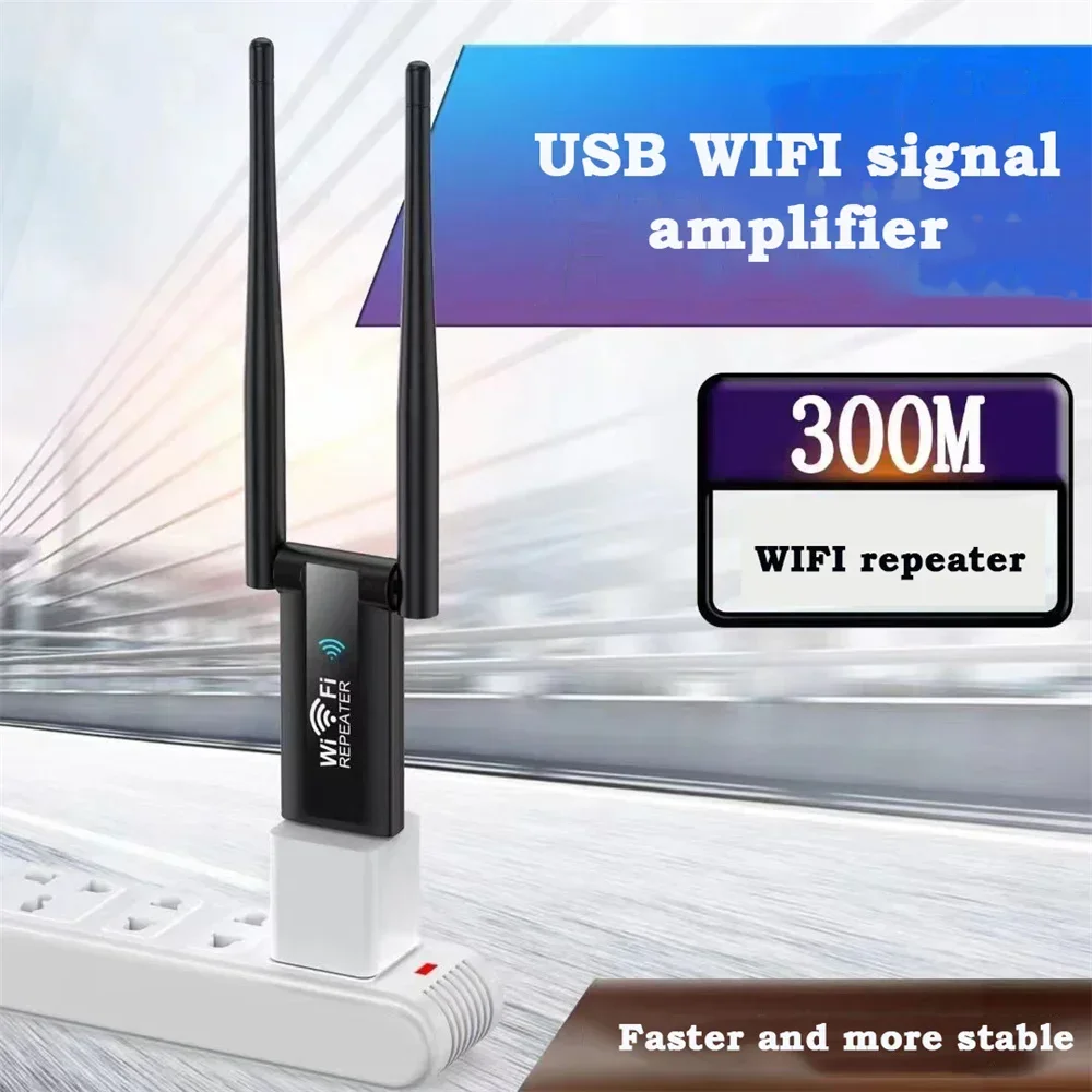 300Mbps USB WiFi Repeater Router Extender 2.4G WiFi Signal Amplifier Booster Long Range Wi-Fi Repeater Access Point