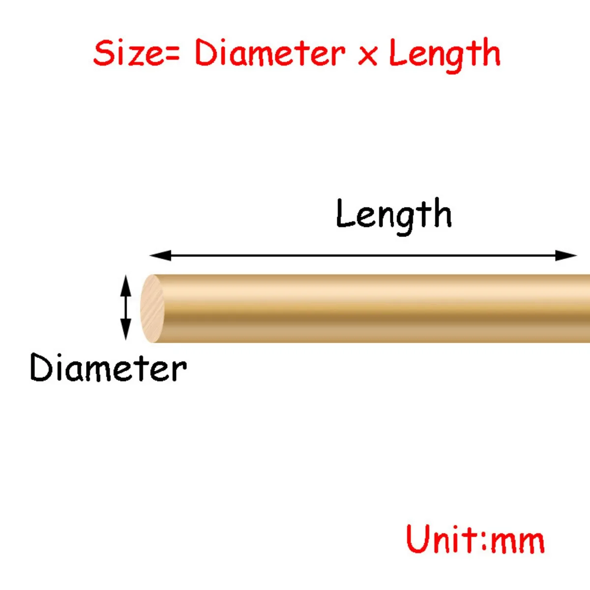 H59 Brass Rod Solid Bar High-quality Metal Thermal & Electrical Conductive Rods 200mm 250mm 300mm Length