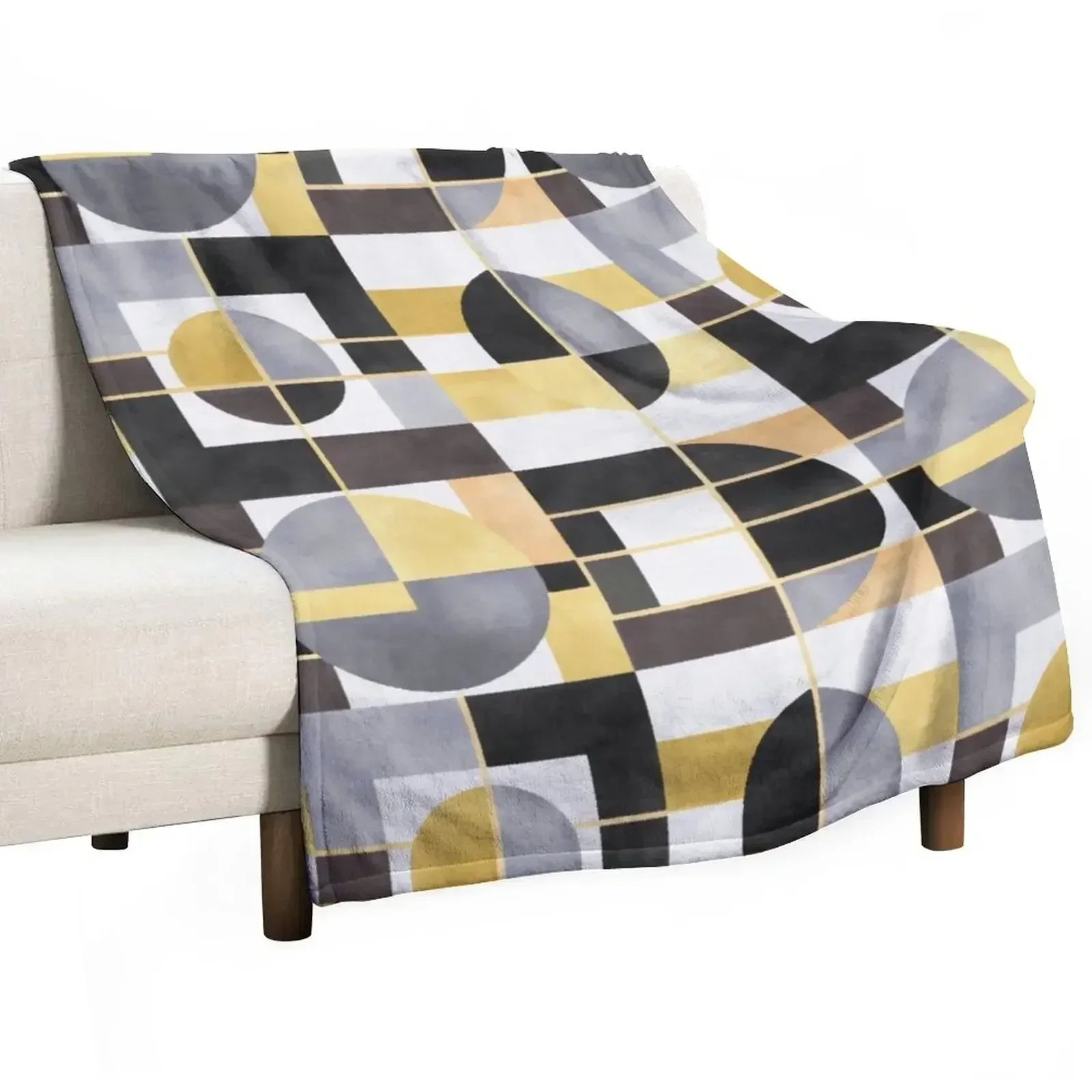 

1920s Bauhaus Watercolor Geometric Throw Blanket Thins for babies Tourist Blankets