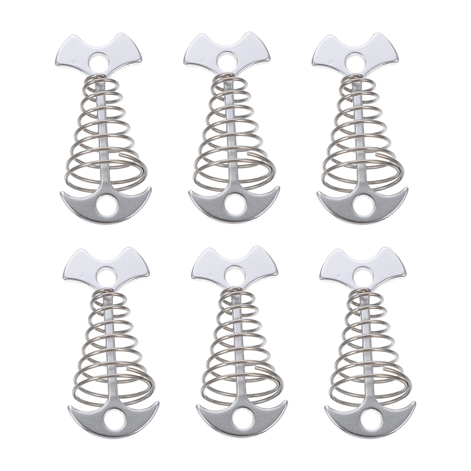 

6pcs Tent Windproof Fishbone Nail Adjustable Buckle Camping Ground Stakes Hook Outdoor Fishbone Floor Nail Accessories Gear