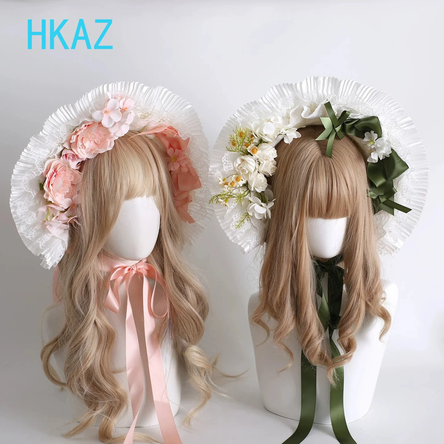 Spring and Summer New Caps for Women Original Flower Lace Bow Straw Hat Japanese Style Lolita Versatile Fashion Strap Hats