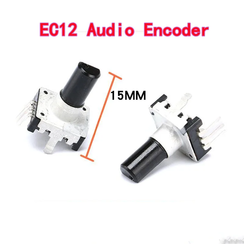 

5 шт. аудиокодер EC12 360 ° Поворотный энкодер, 3-контактная ручка, длина 15 мм E12