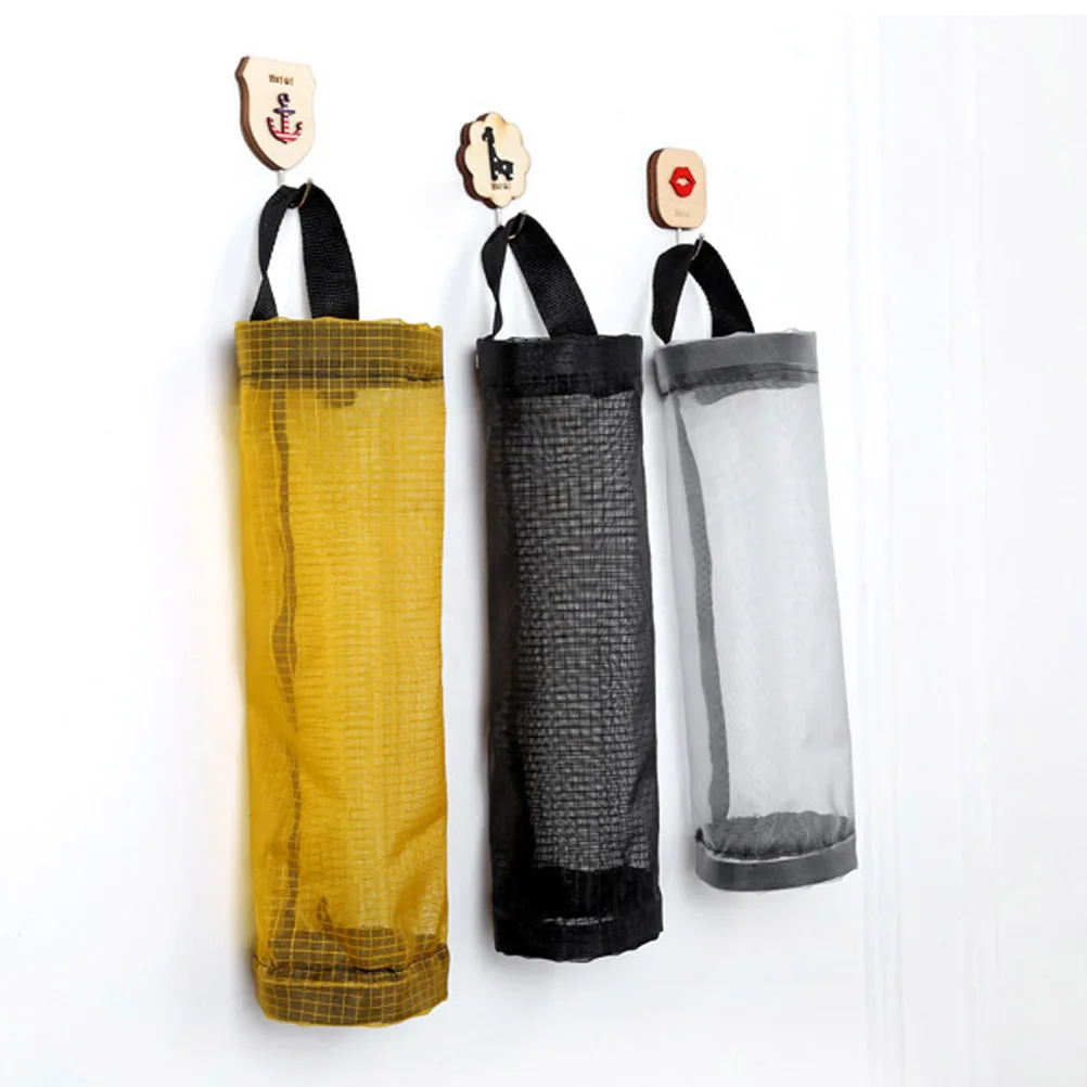 

2Pcs Hanging Kitchen Storage Bag Nylon Mesh Breathable Organizer for Trash Bags Garbage Bag Holder Trash Bags Organizer
