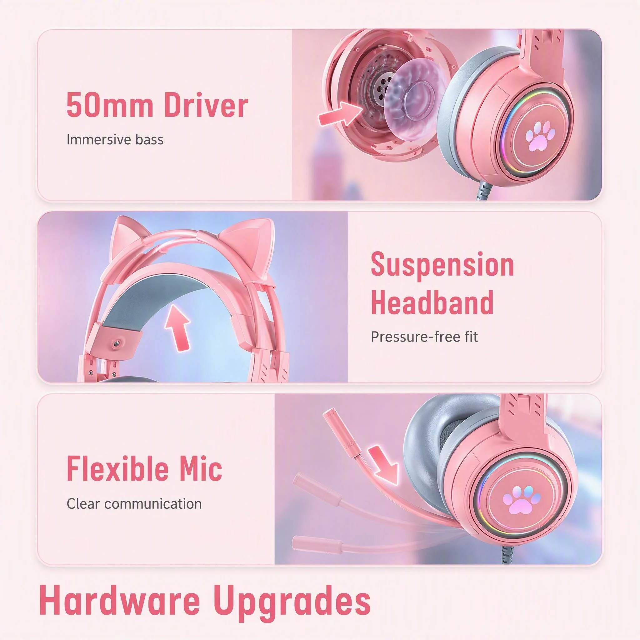 2026 New RGB Cat Ear Bluetooth - đánh giá và giá Gaming Headset With Mic Rgb