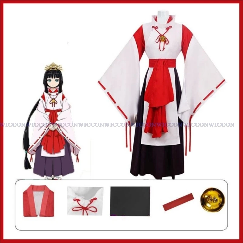 New Anime Elusive Samurai Shizuku Cosplay Costume White Red Kimono Uniforms Skirt Adult Woman Lovely Kawaii Birthday Party Suit