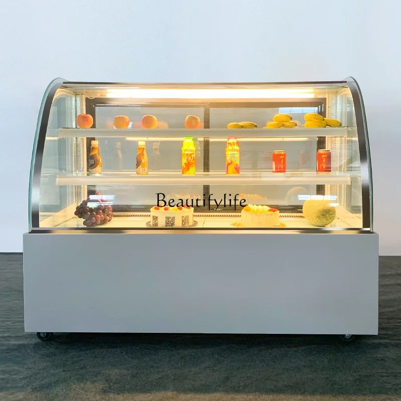 X4 Arc Cake Refrigerated Display Cabinet Glass Commercial Air-Cooled Fruit Dessert Fresh Cabinet