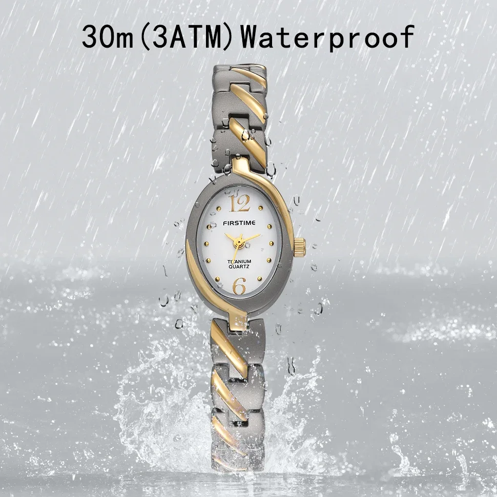 Reloj BERNY de titanio para mujer, reloj de pulsera de cuarzo para mujer, joyería ovalada, relojes informales simples a la moda resistentes al agua