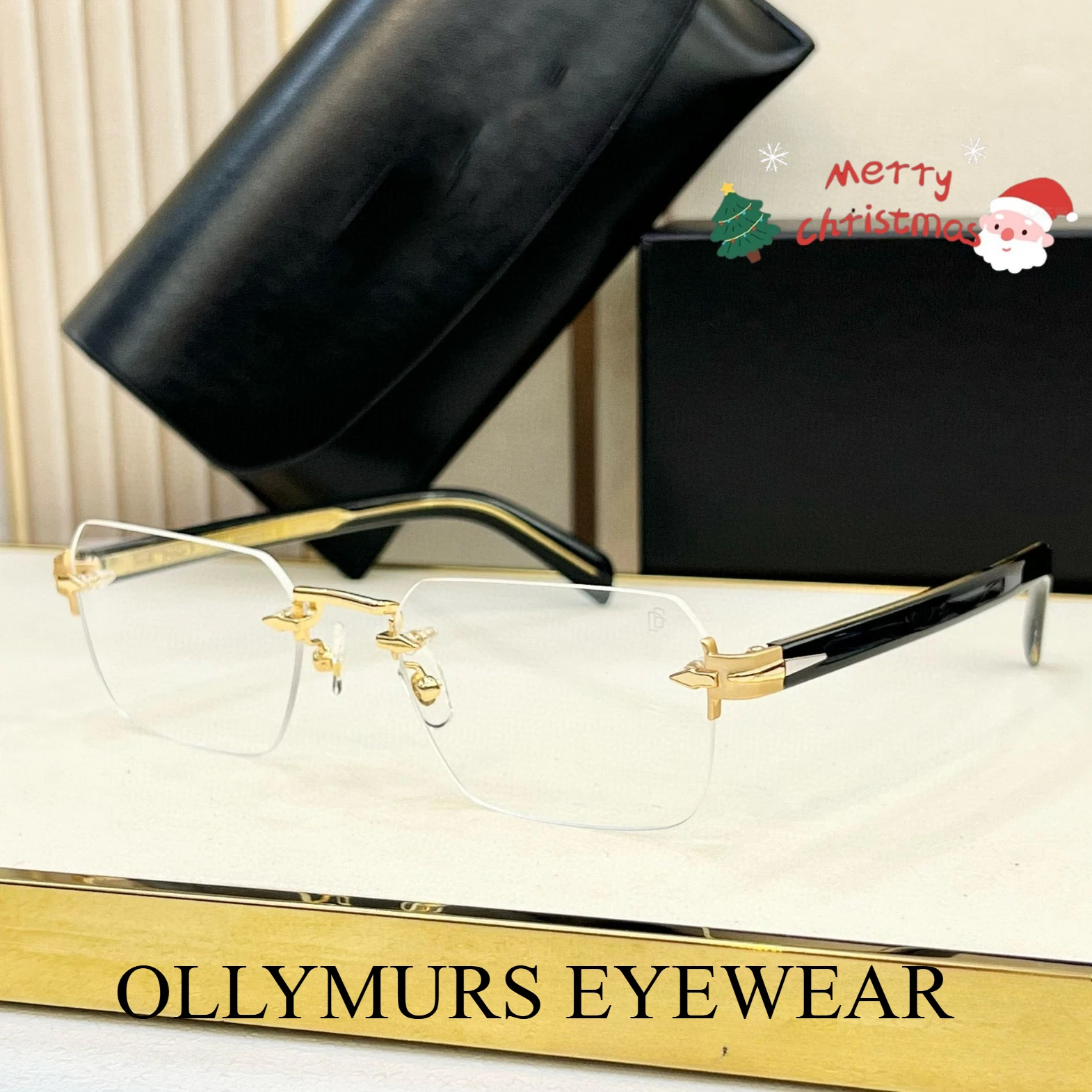 DB7116 新しいビジネス通勤メンズ光学ミラー電気メッキ金属プレートフレームレスデザインマッチング度