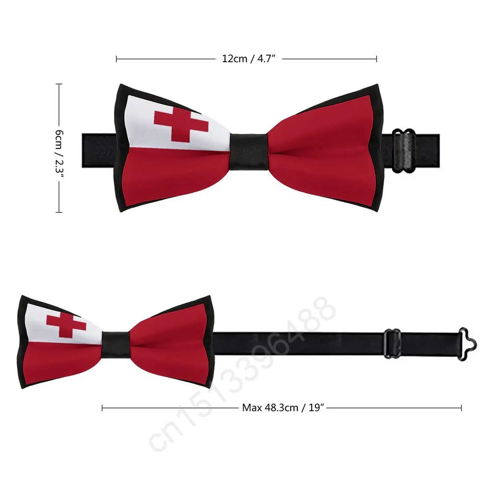 Pajarita de poliéster con bandera de Tonga para hombre, corbatas informales a la moda, ropa de cuello para trajes de fiesta de boda, novedad