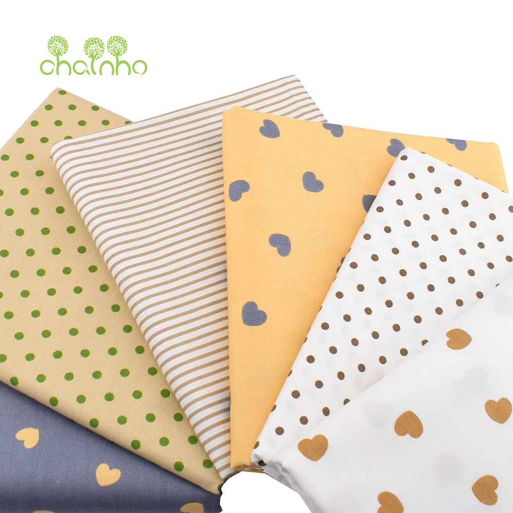 Chainho, tessuto di cotone Twill stampato a forma di cuore, panno Patchwork, materiale trapuntato per cucire fai da te per biancheria da letto per