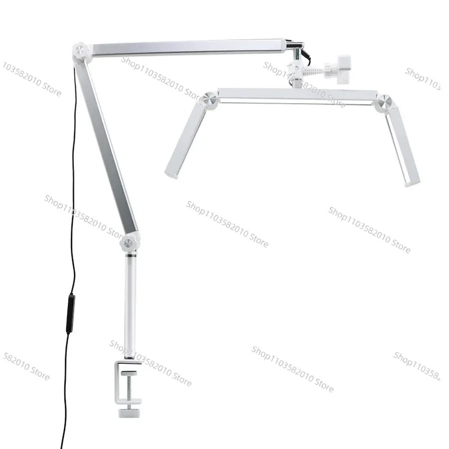 

26 Inch Professional Eyelash Lamp 36W Foldable Half Moon Light Desktop Clamp Remote for Manicure Lash Eyebrow Tattoo Salon Use