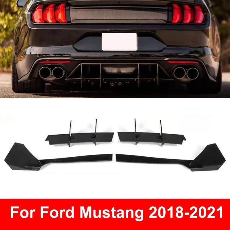 

Диффузор заднего бампера, боковые сплиттеры, спойлер, обвес для Ford Mustang 2018-2021