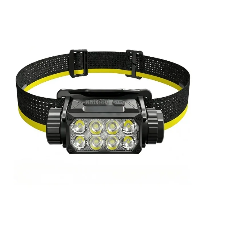`Rechargeable E Focus Work Headlamp 3000Lumens Max Beam 192m 8 LED Outdoor Working Head Light`