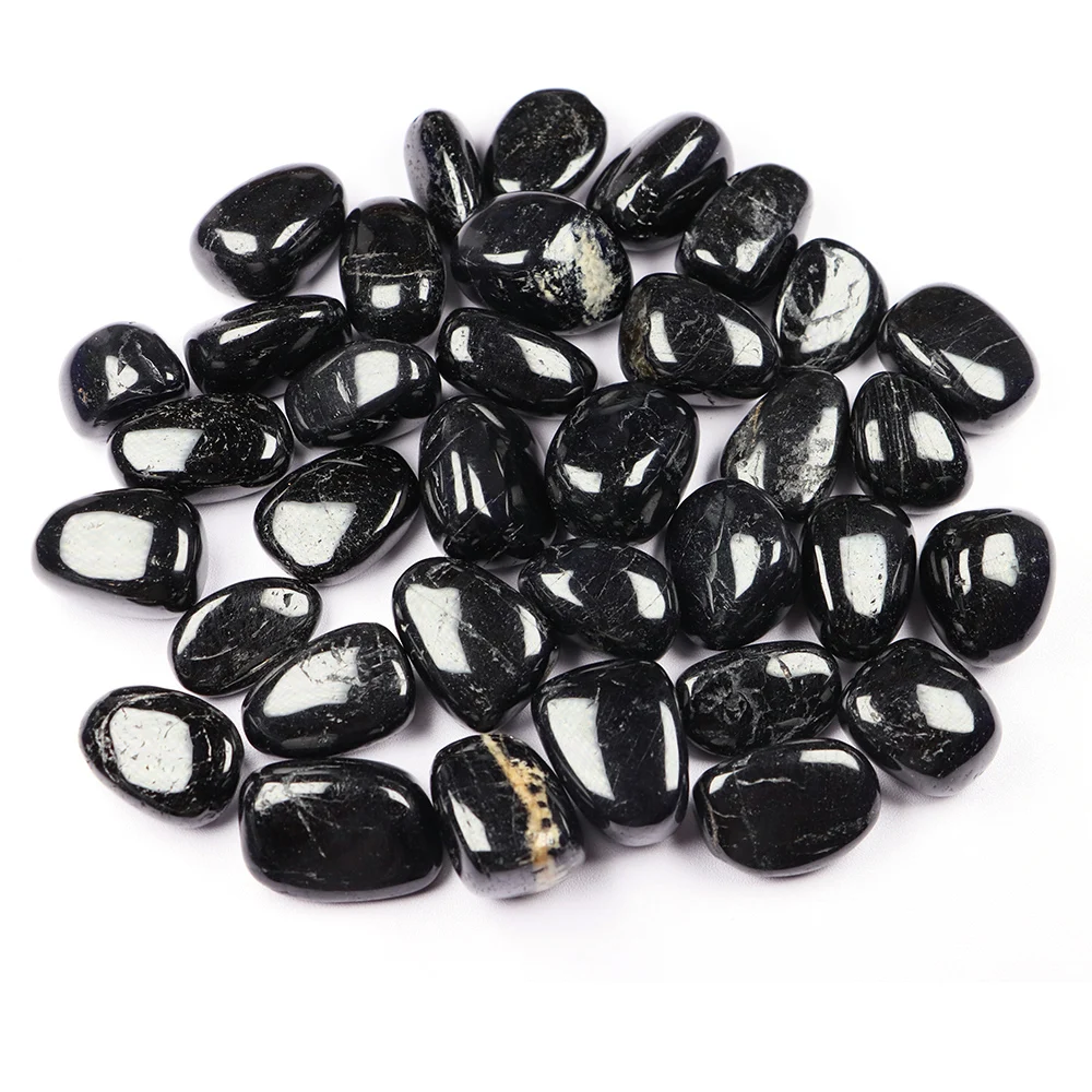 

Natural Black Tourmaline Round Healing Crystal Quartz Mineral Specimen Reiki Tumbled Energy Stone Bulk Gem Home Aquarium Decor