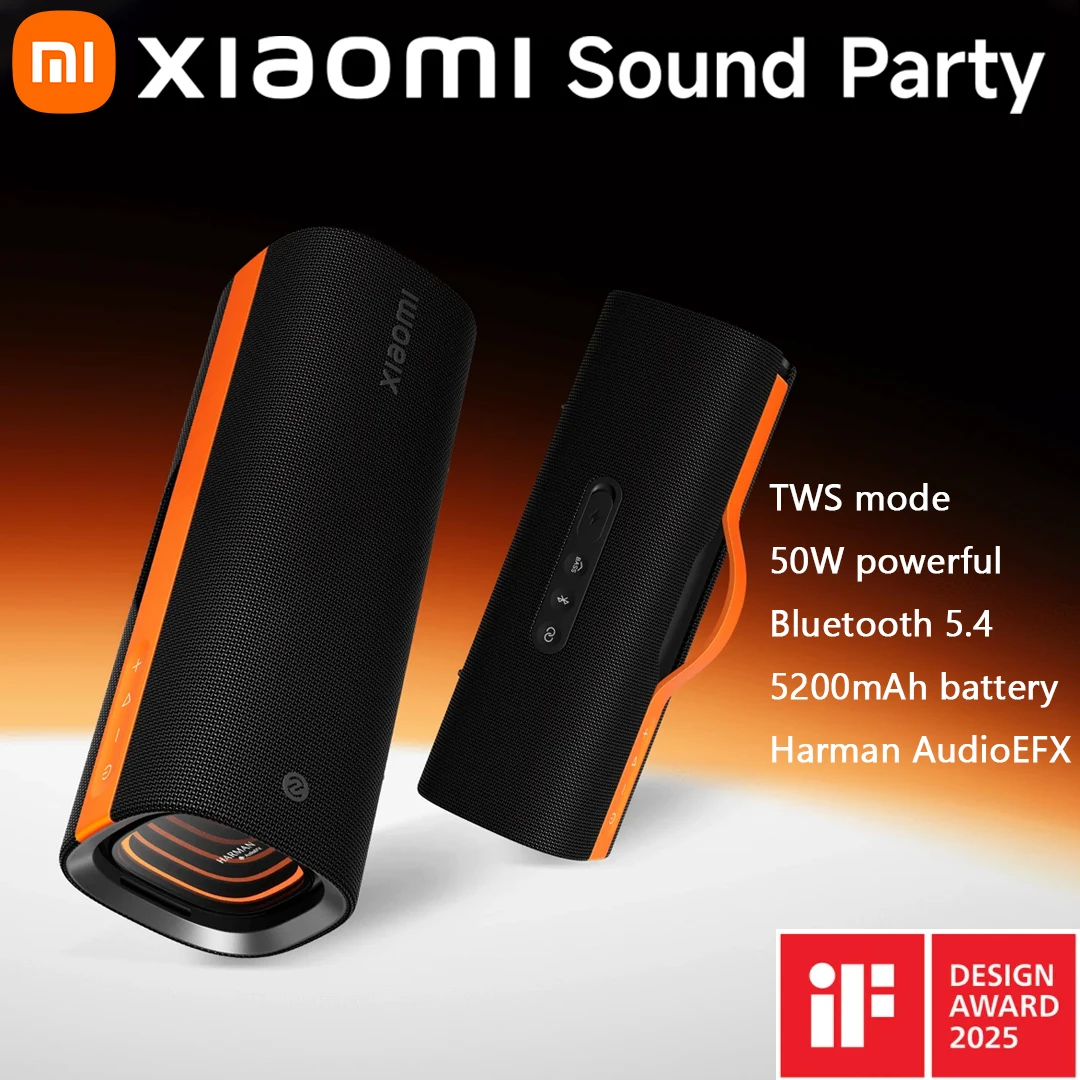 Xiaomi Sound Party IP67 Bluetooth 5.4 Harman AudioEFX TWS Stereo Combo 5200mAh Ultra-Long Battery Life 50W Portable Speaker Mic